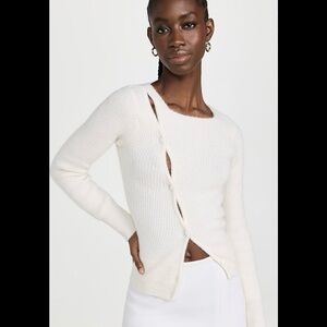 Jacquemus | Sz: 36 | Cream/White | Off Set Button Closure | L/S Sweater/Jumper